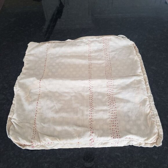 Anthropologie Embroidered Cotton Indian Block Print Reversible Pillow Cover 20" - Picture 12 of 16